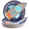 48 Pack Rocket Ship Paper Plates for Kids Outer Space Birthday Party Supplies, Decorations (9 In)